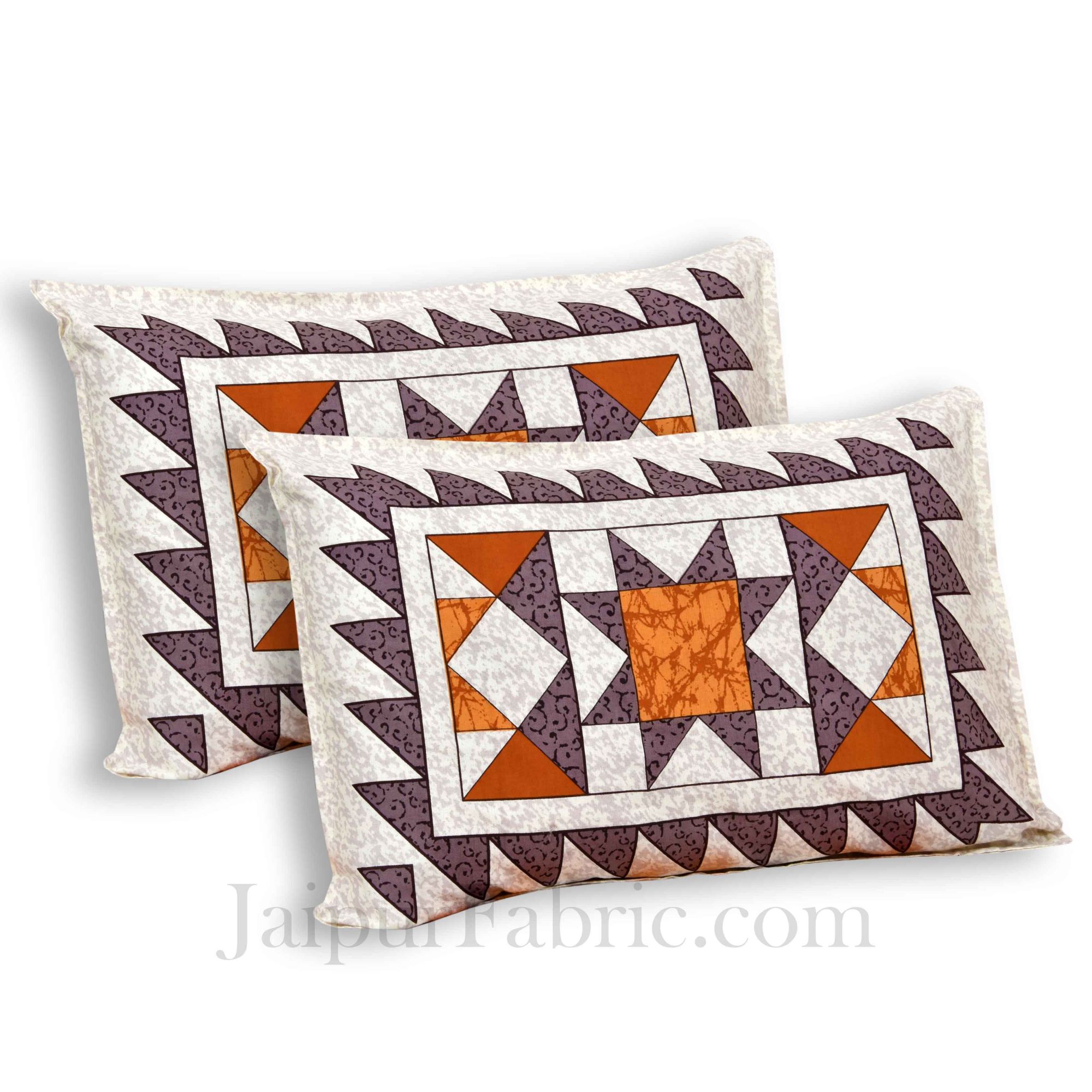 Multi-color Modern Geometric Cotton Jaipur Double Bedsheet