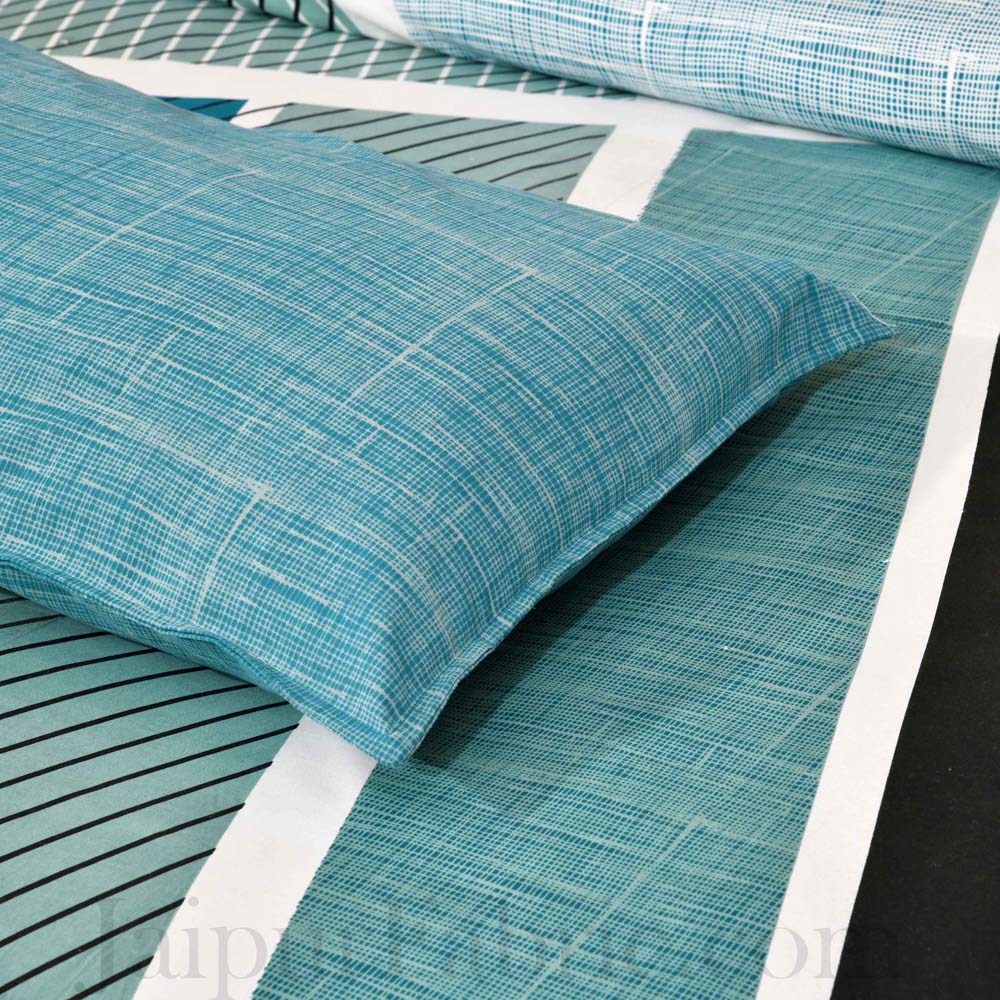 Jaipur Fabric Sea Green Classic Trendy Cotton Double Bedsheet