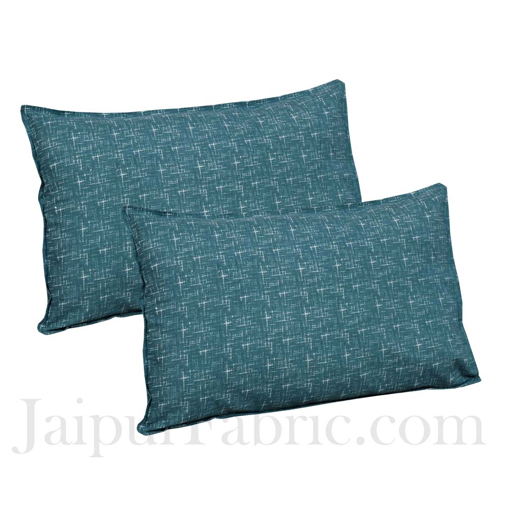 Jaipur Fabric Turquoise ZigZag Cotton Double Bedsheet