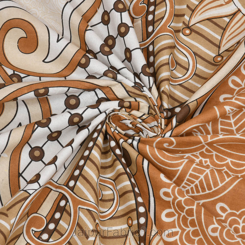 Cosmic Kolam Brown Double Bedsheet