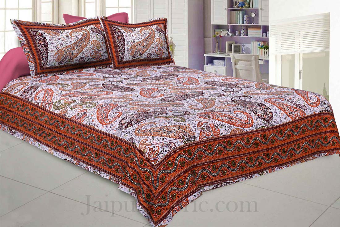 Resplendent Orange Double Bedsheet