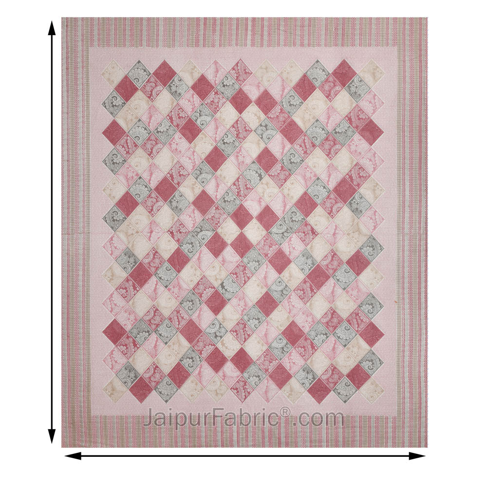 Ethnic Tiles Pink Double Bedsheet