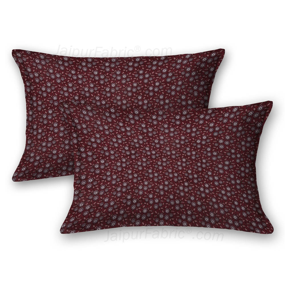 Jaipuri Jharokha Maroon Double Bedsheet