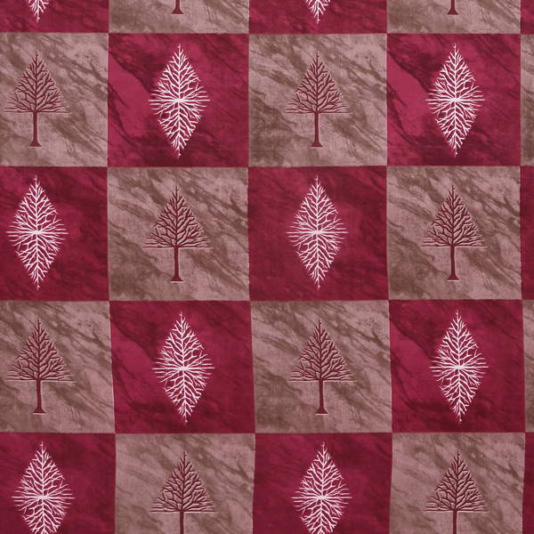 Crismis Tree  Maroon Poly Cotton Double Bedsheet