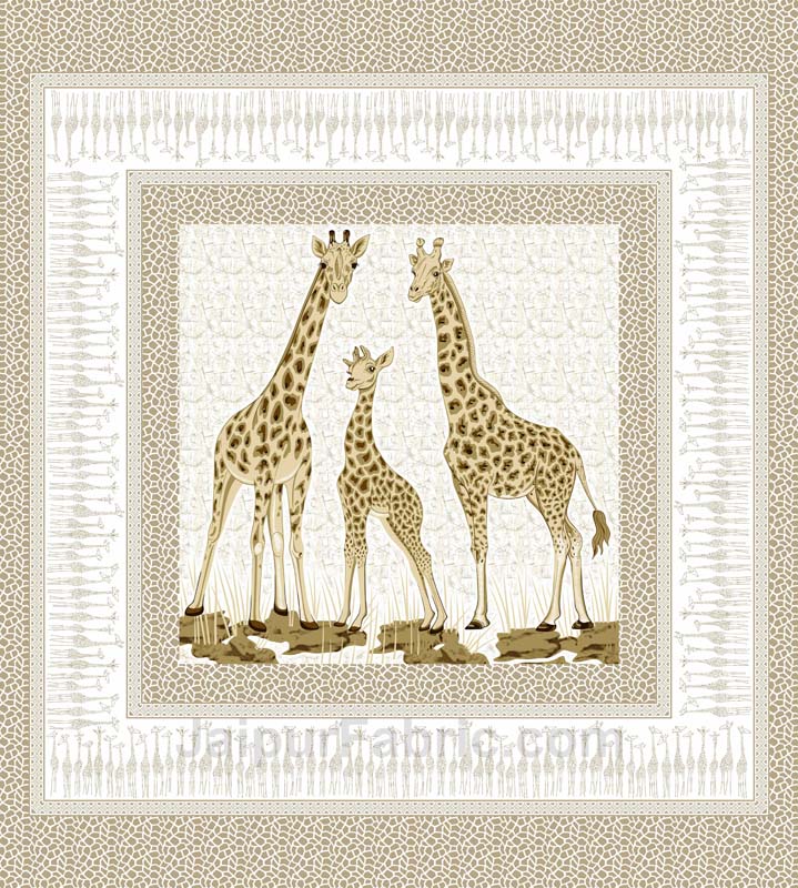 Brown Giraffe Print King Size Bedsheet