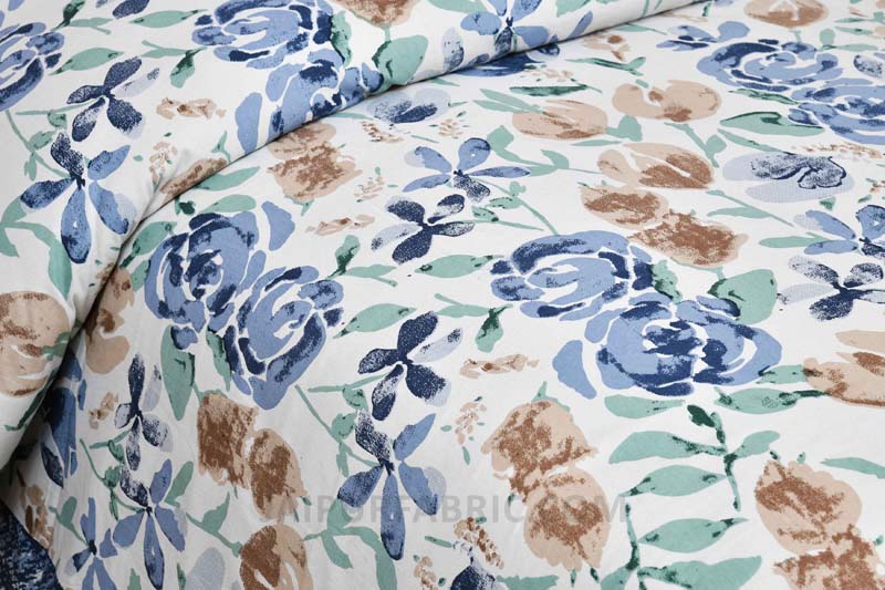 Artistic Bouquette Blue Painting Prints Double BedSheet