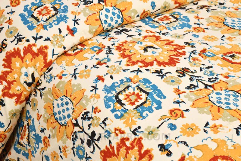 Meridian Herbal Sun Painting Prints Double BedSheet