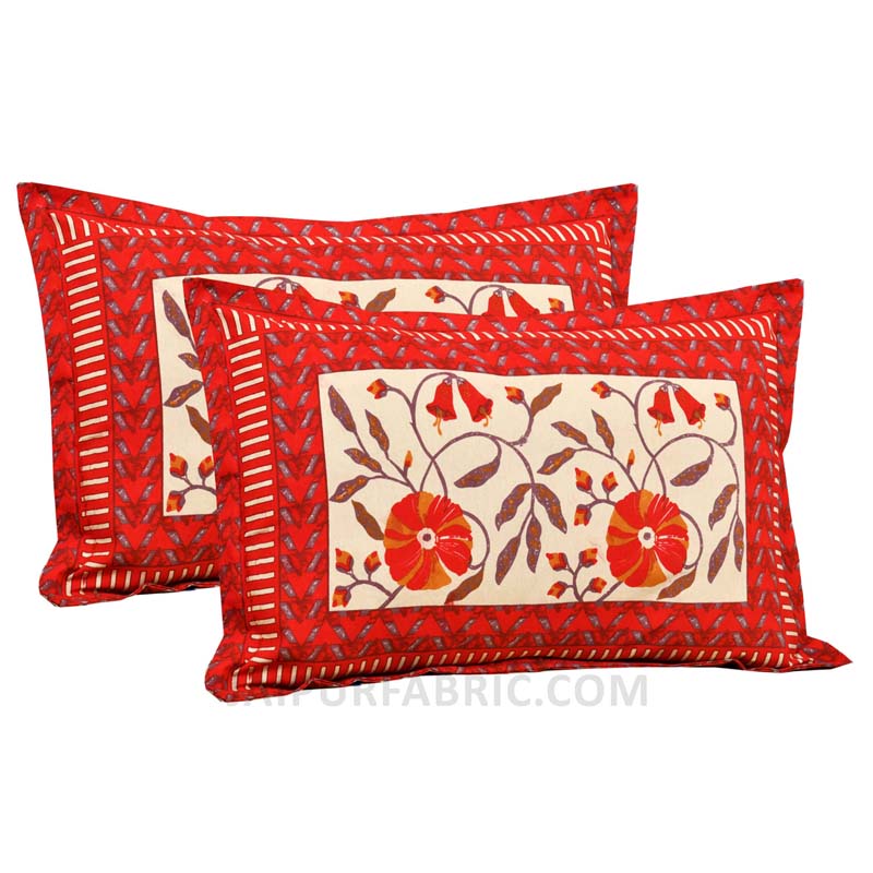 Grace Creeper Red Painting Prints Double BedSheet