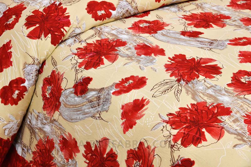 Gardiance Red Painting Prints Double BedSheet