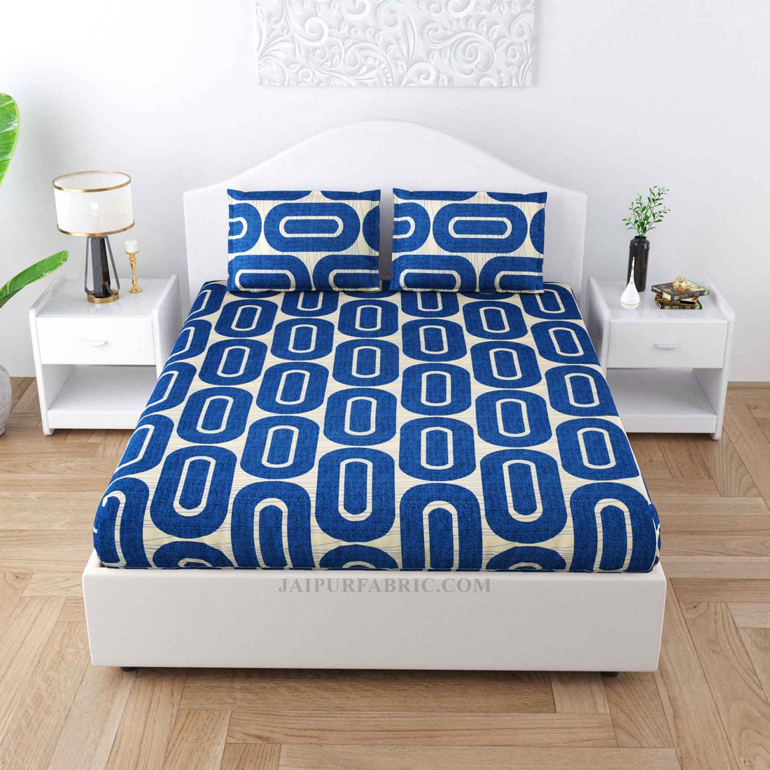 Groovy Blue Cotton Double Bedsheet