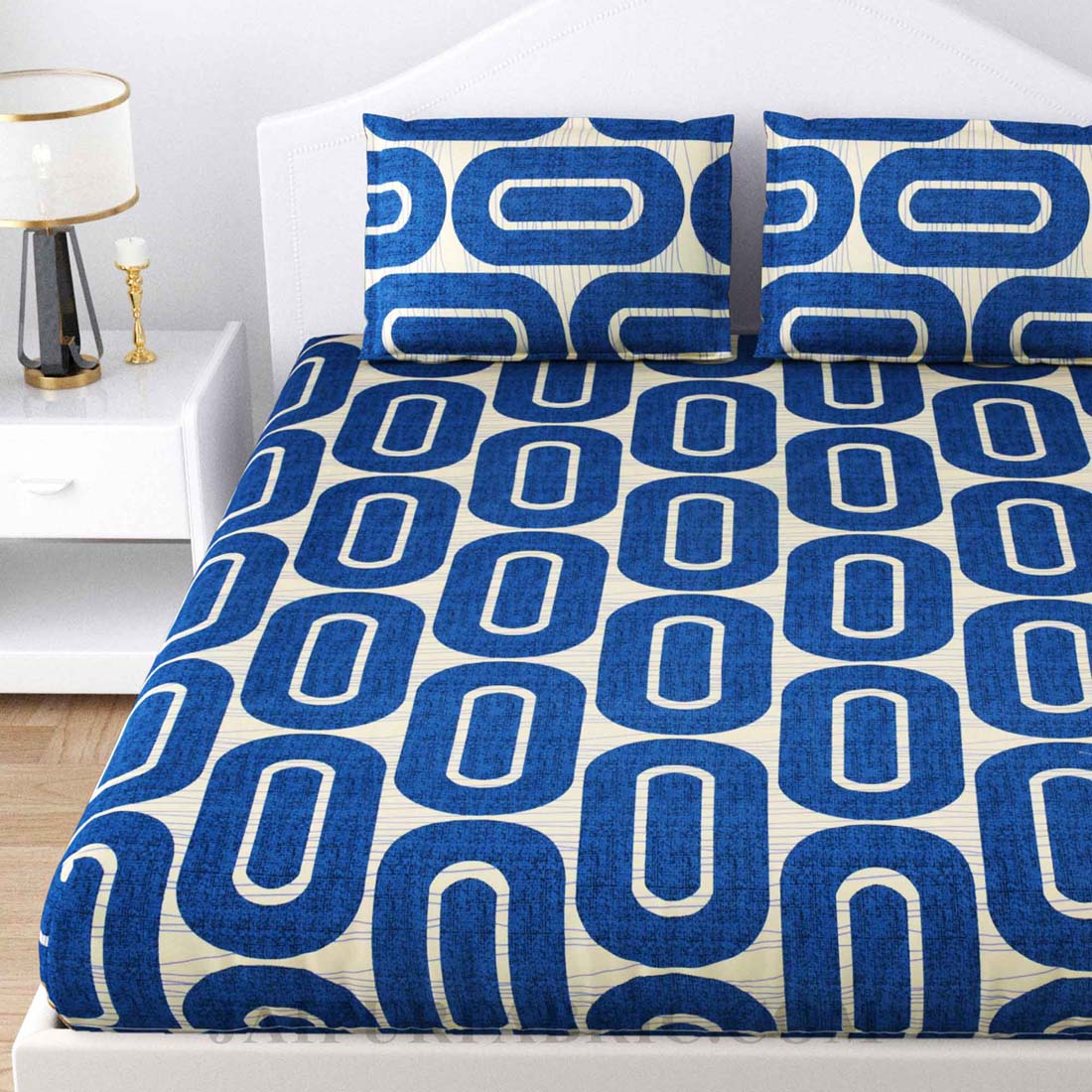 Groovy Blue Cotton Double Bedsheet