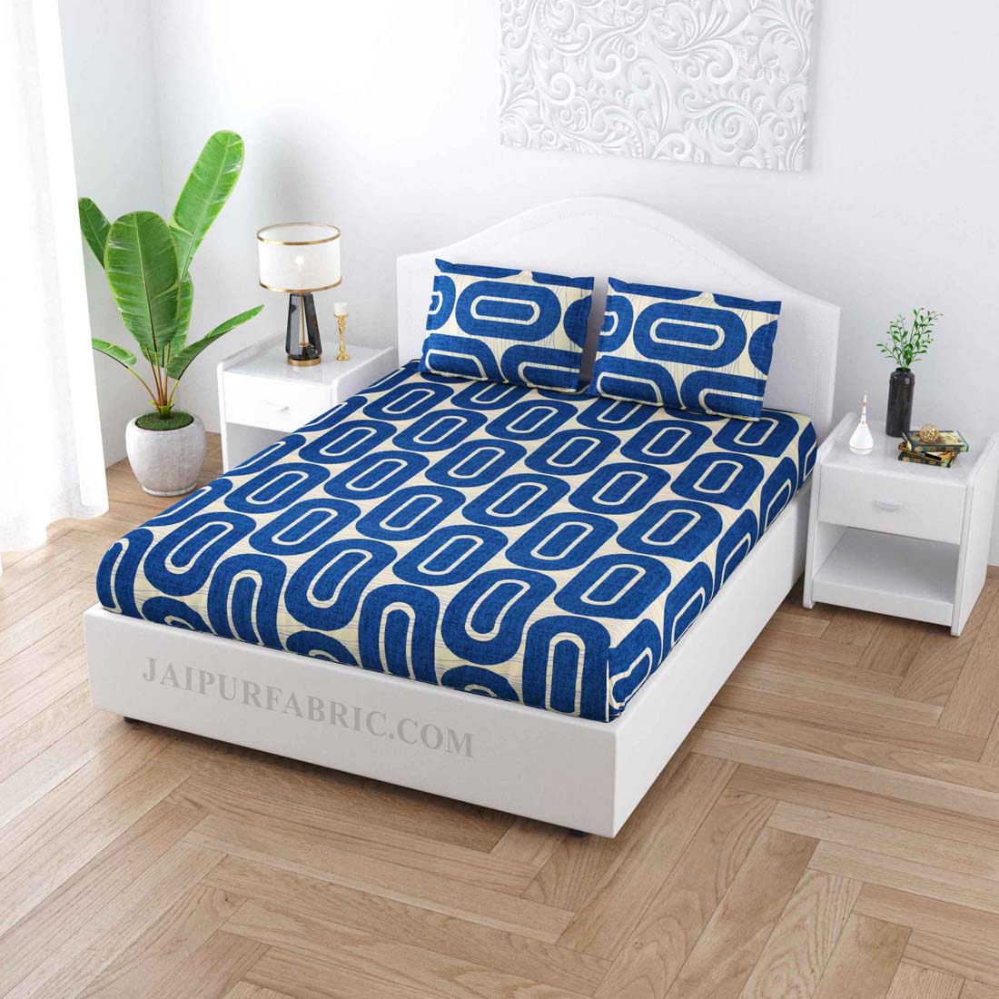 Groovy Blue Cotton Double Bedsheet