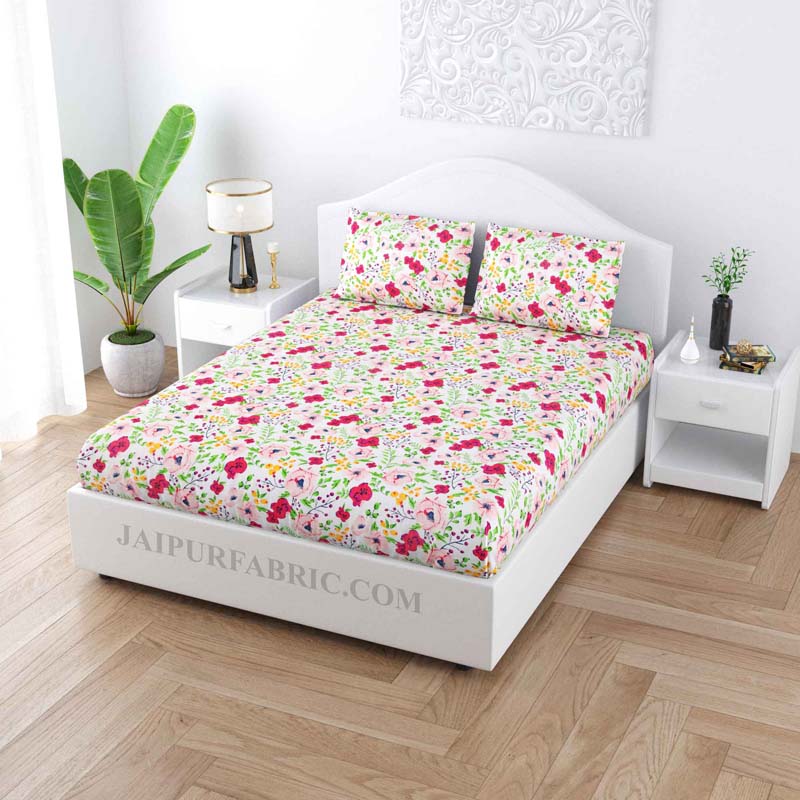 Floret Garland Poly Cotton Double BedSheet