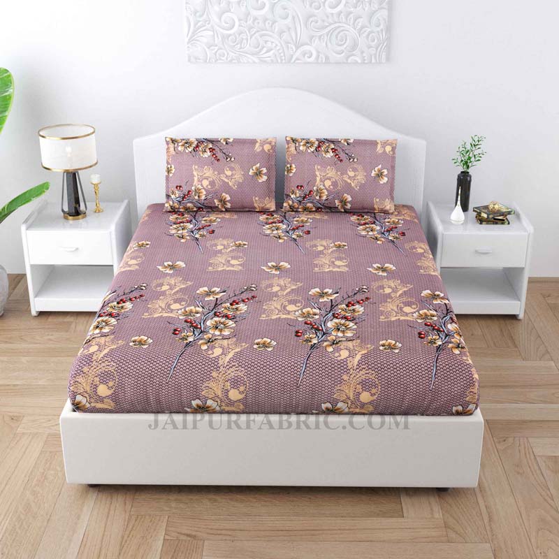 Blooming Berries Poly Cotton Double BedSheet