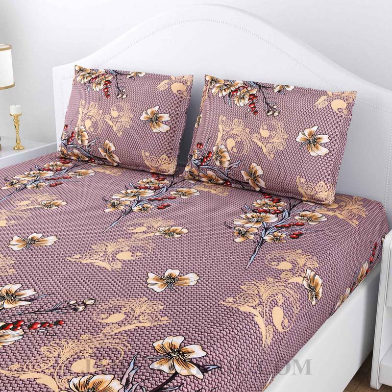 Blooming Berries Poly Cotton Double BedSheet