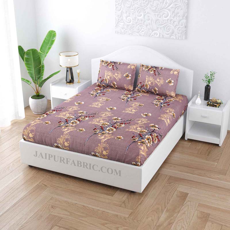 Blooming Berries Poly Cotton Double BedSheet