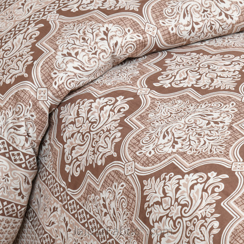 Elegance in Taupe Jaipur Fabric Double Bed Sheet