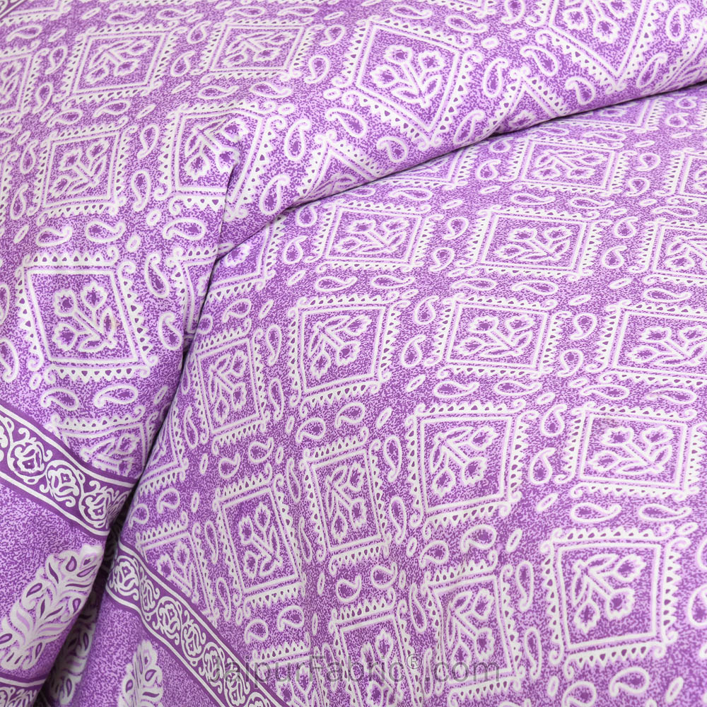 Purply Jaipur Fabric Double Bed Sheet