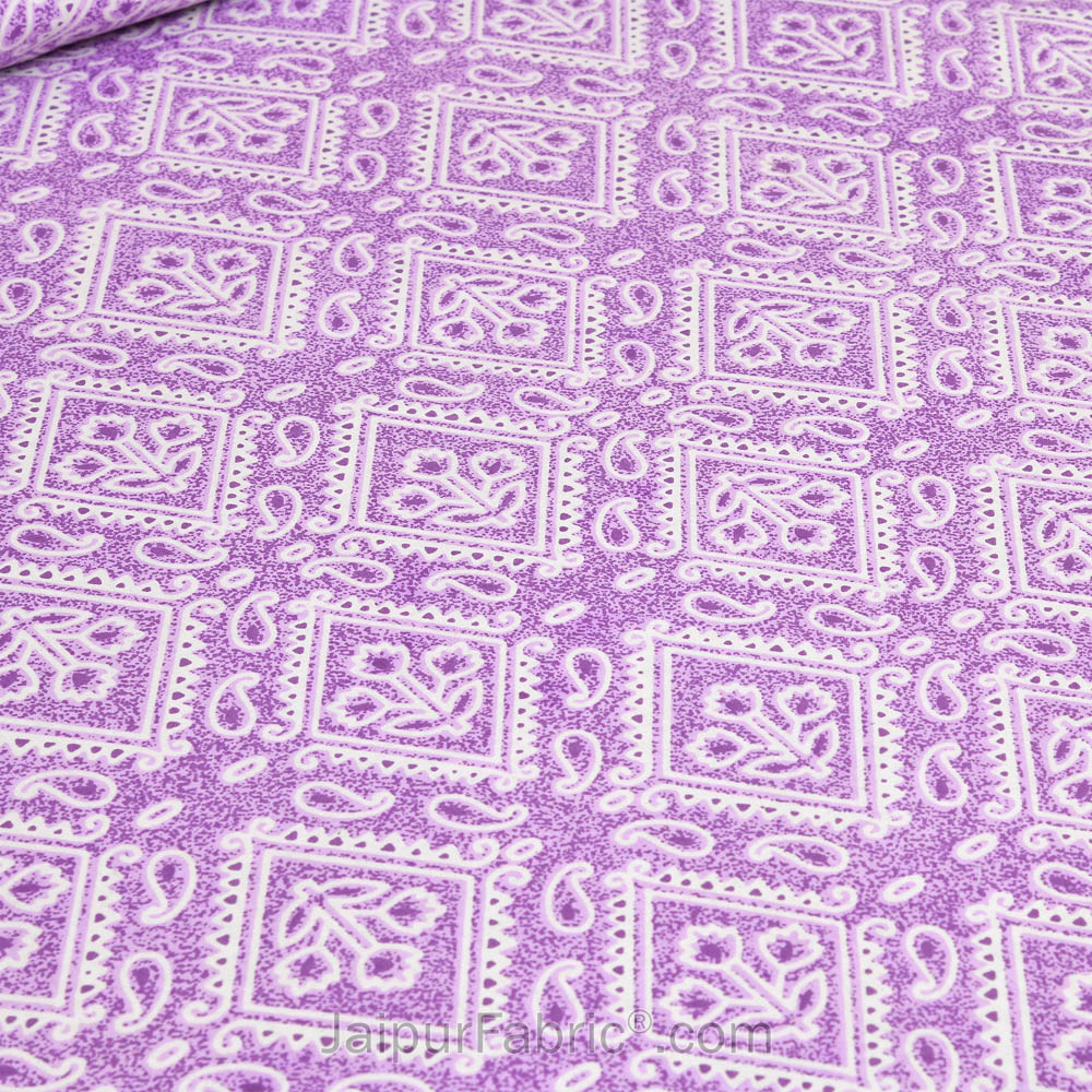 Purply Jaipur Fabric Double Bed Sheet