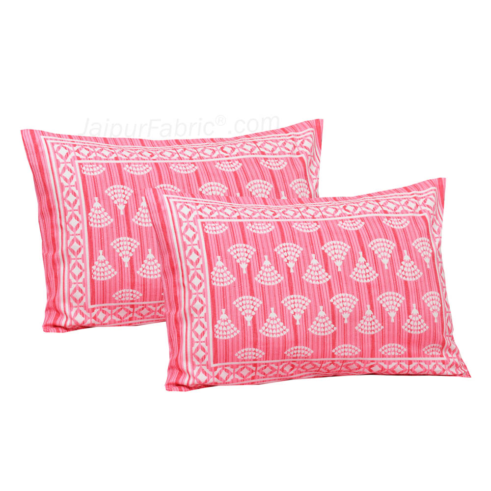 Artistic Pink Jaipur Fabric Double Bed Sheet