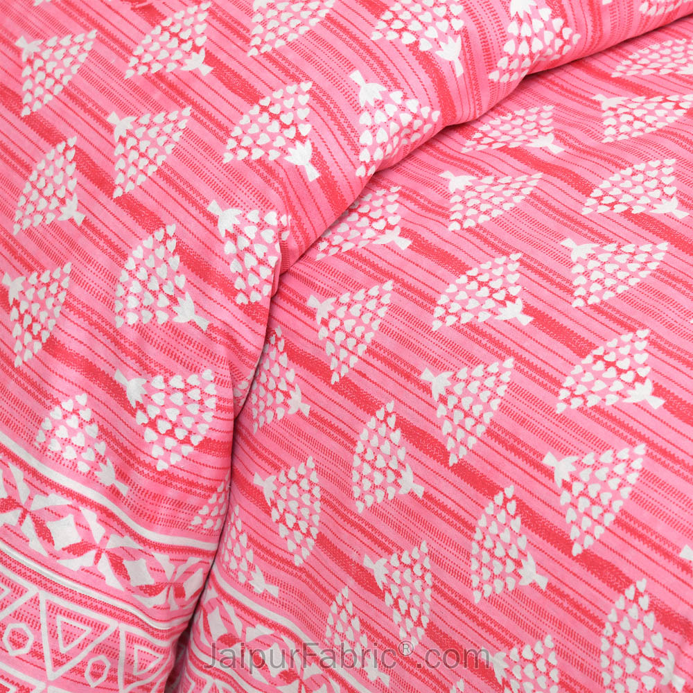 Artistic Pink Jaipur Fabric Double Bed Sheet