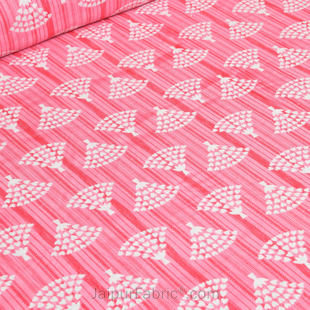 Artistic Pink Jaipur Fabric Double Bed Sheet