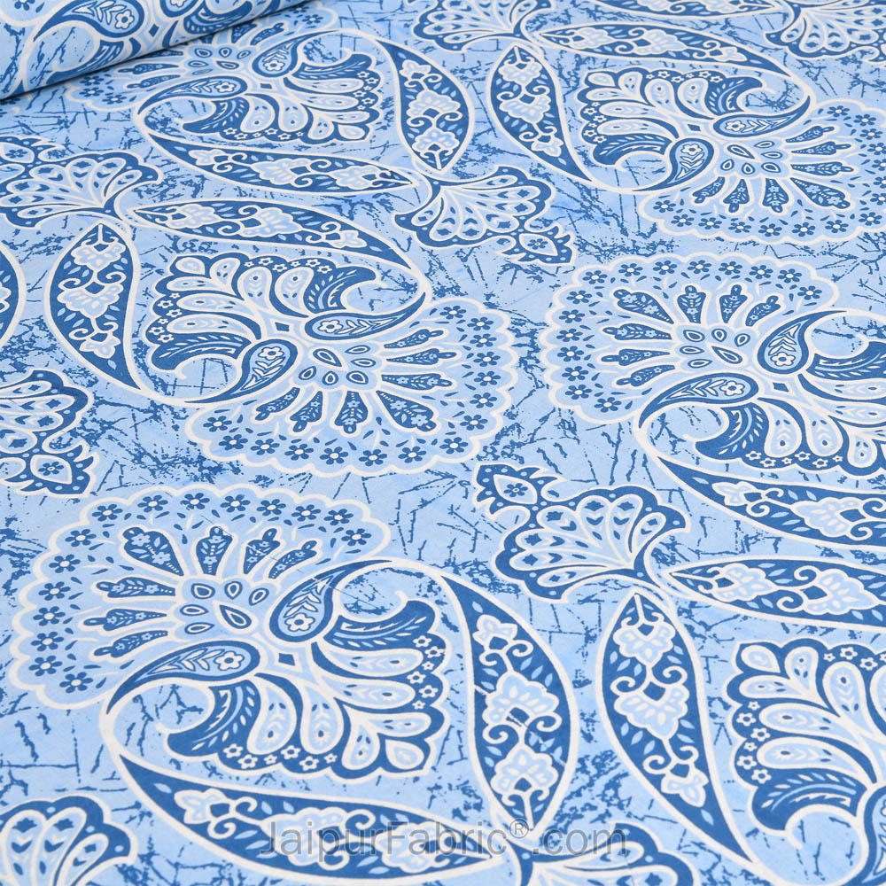 Petic Dream Blue Jaipur Fabric Double Bed Sheet