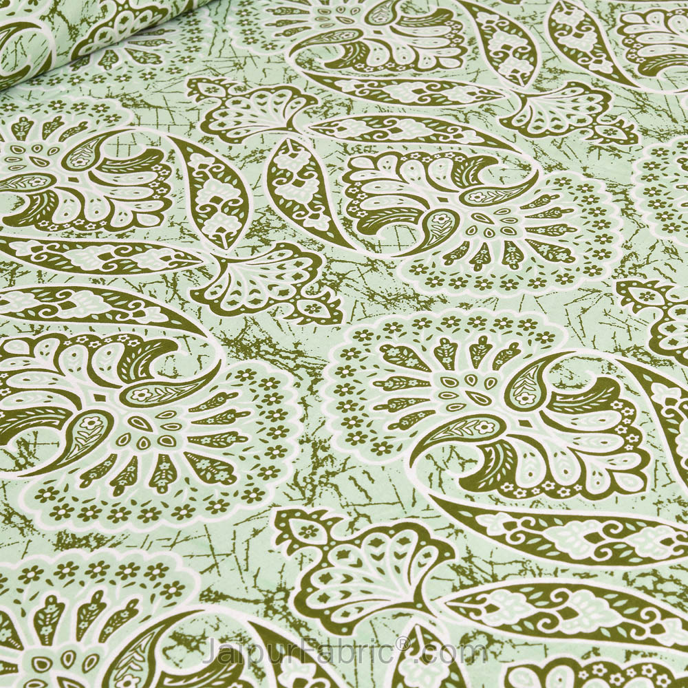 Petic Dream Green Jaipur Fabric Double Bed Sheet