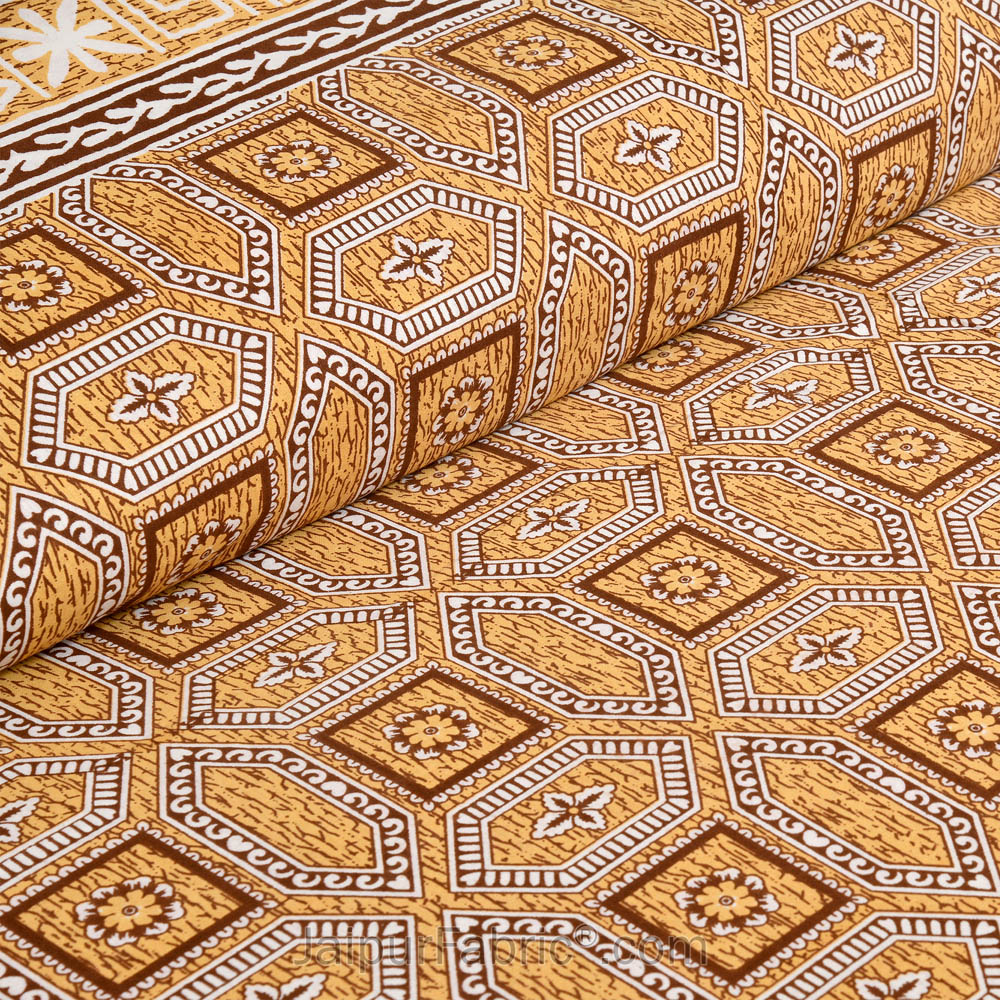 Flaxen Arcade Jaipur Fabric Double Bed Sheet