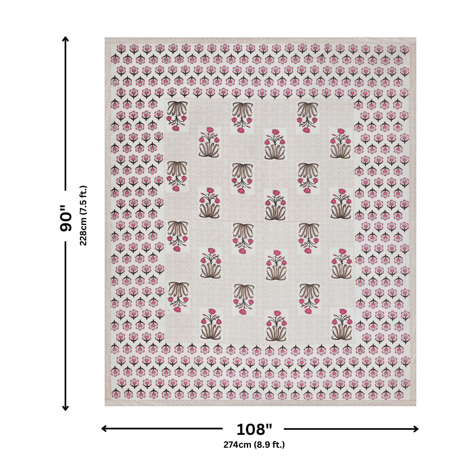 Blossomy Wonder Pink Pure Cotton Double Bedsheet