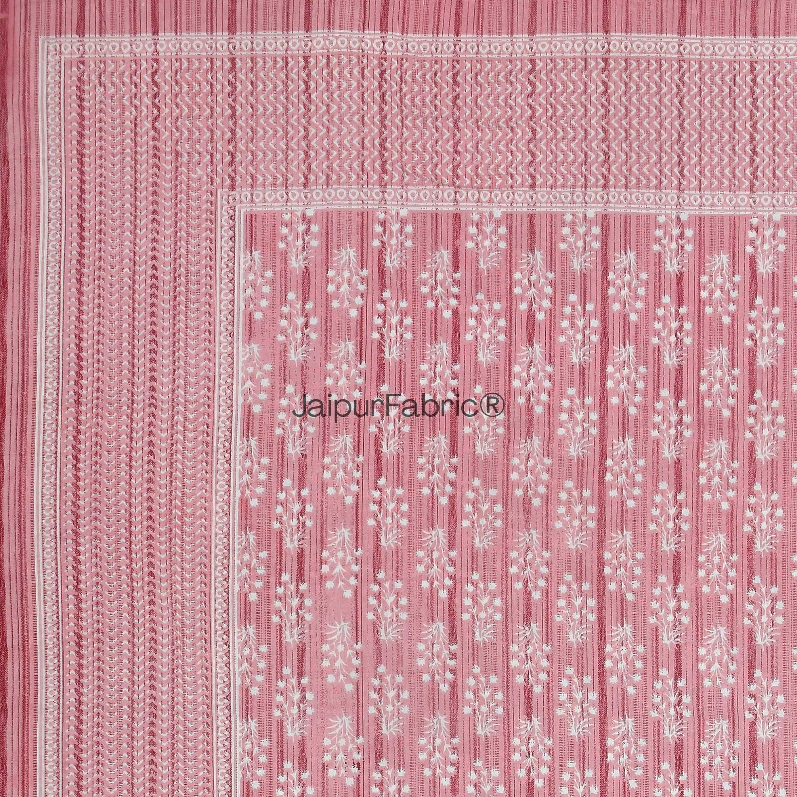 Verdant Wizard Pink Pure Cotton Double Bedsheet