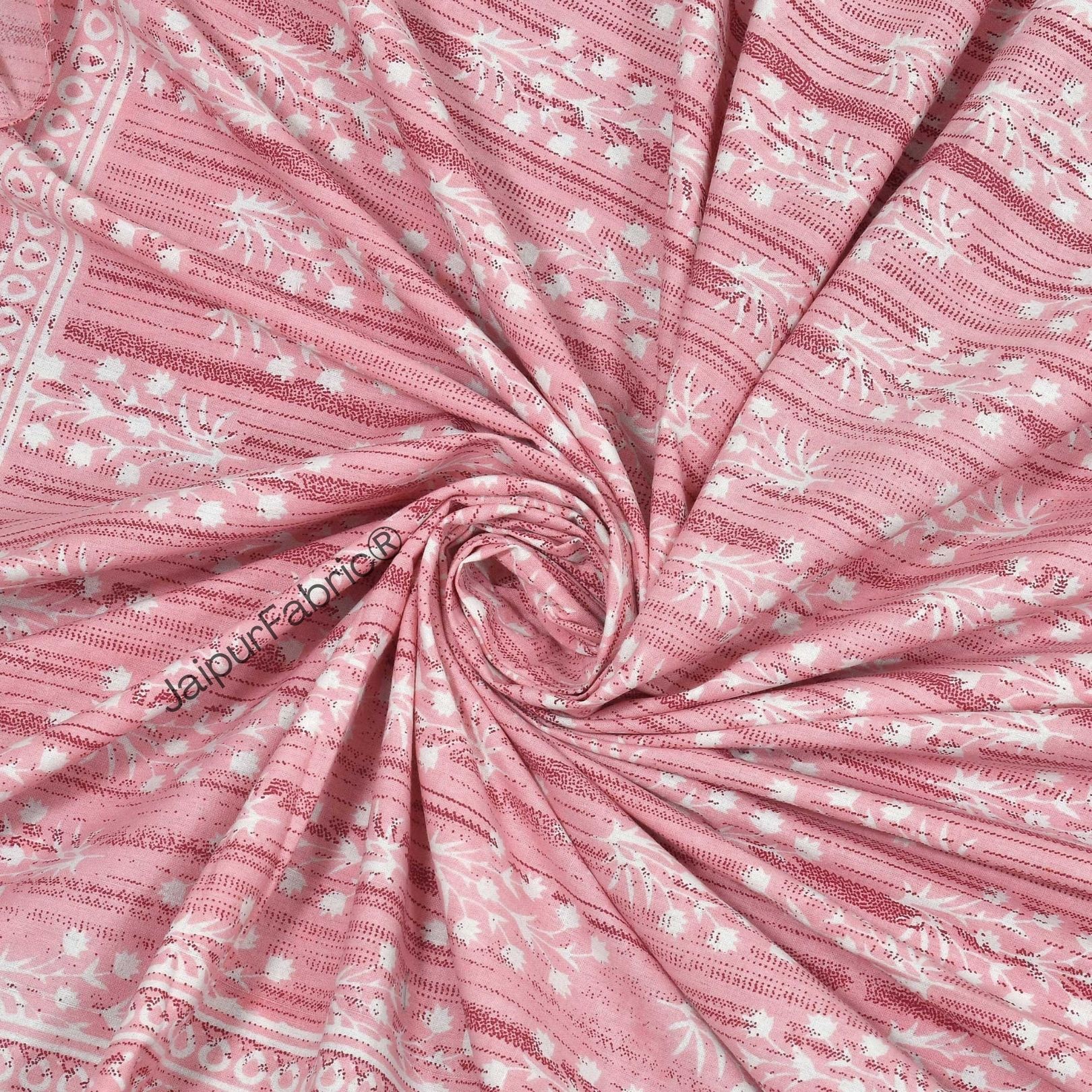 Verdant Wizard Pink Pure Cotton Double Bedsheet