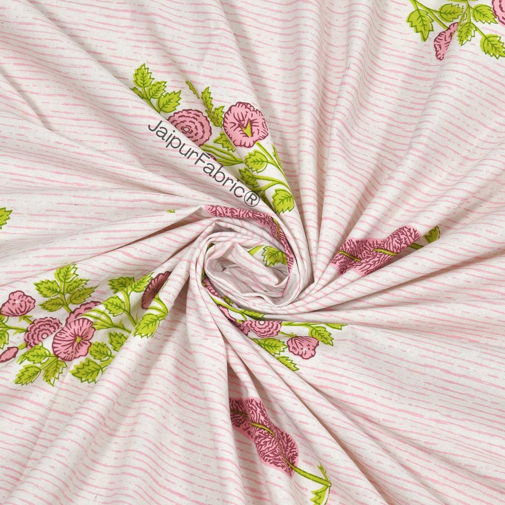 Deodar Décor Pink Pure Cotton Double Bedsheet