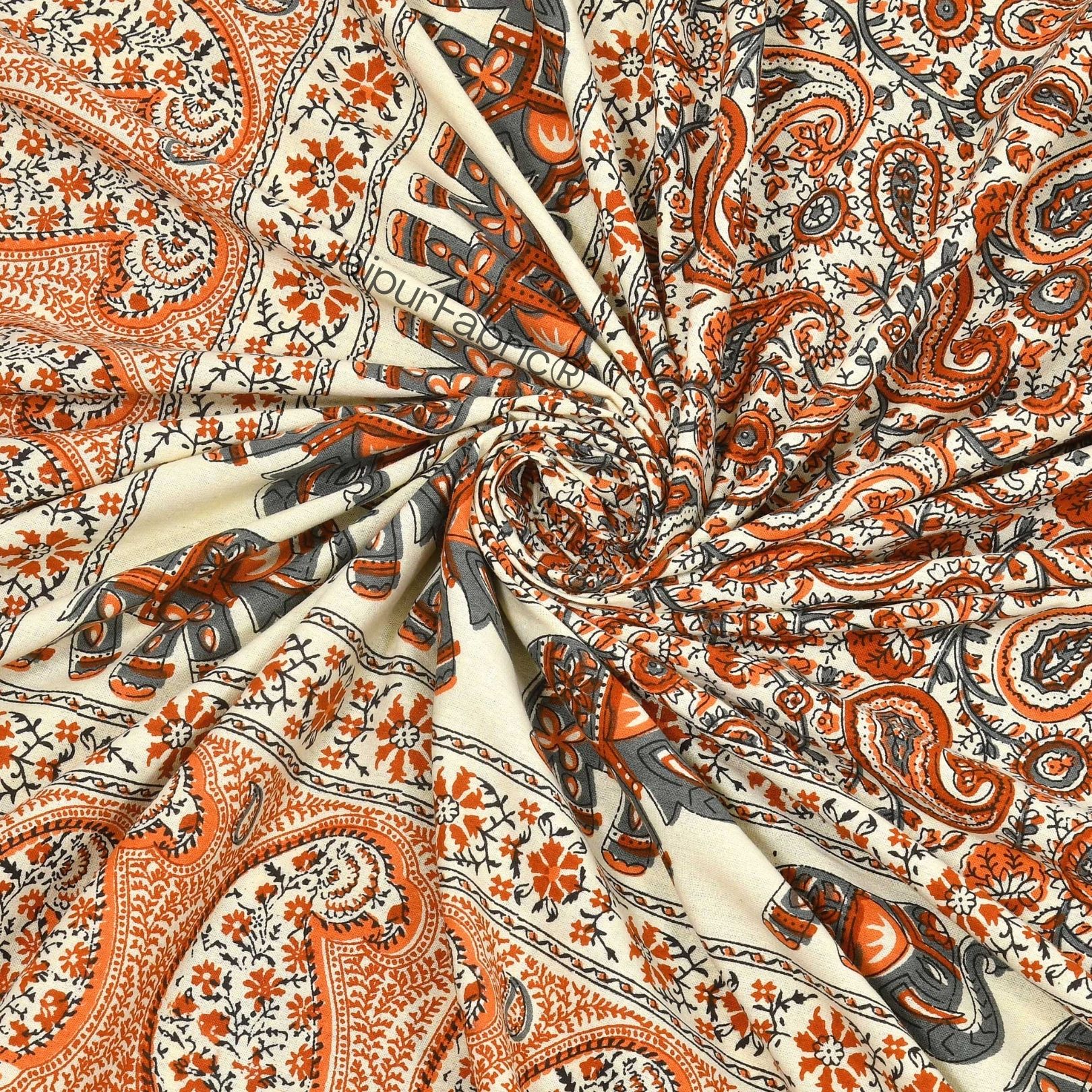 Titan Paisley Peach Pure Cotton Double Bedsheet