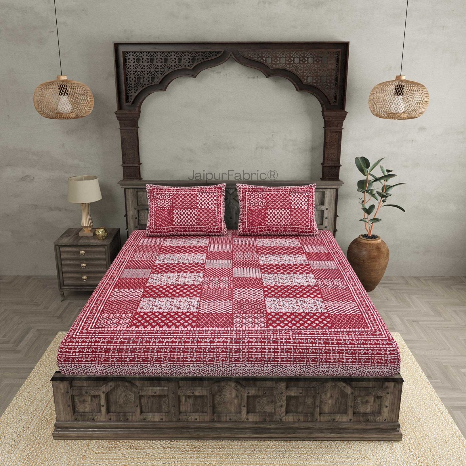 Palace Wall Pink Pure Cotton Double Bedsheet