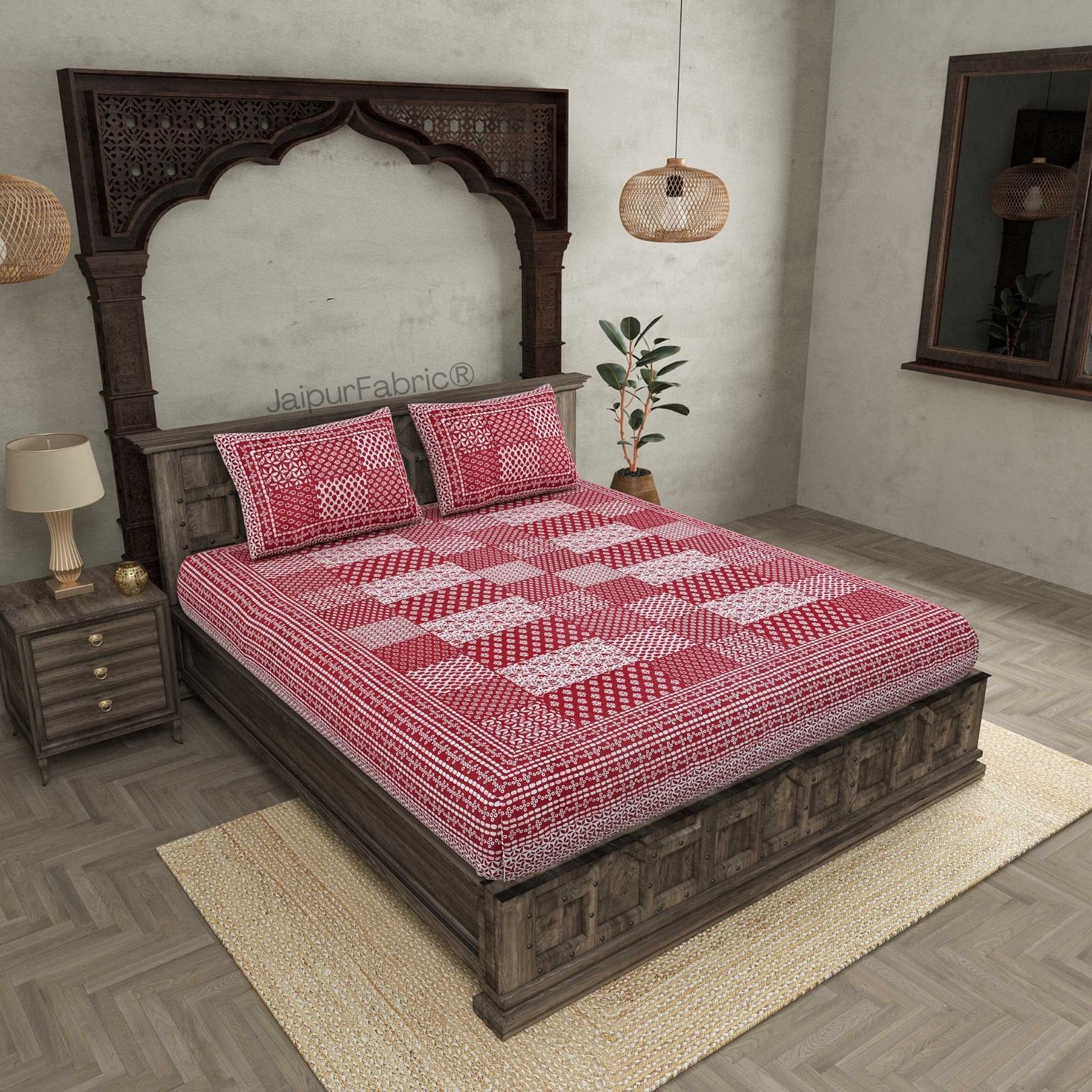 Palace Wall Pink Pure Cotton Double Bedsheet