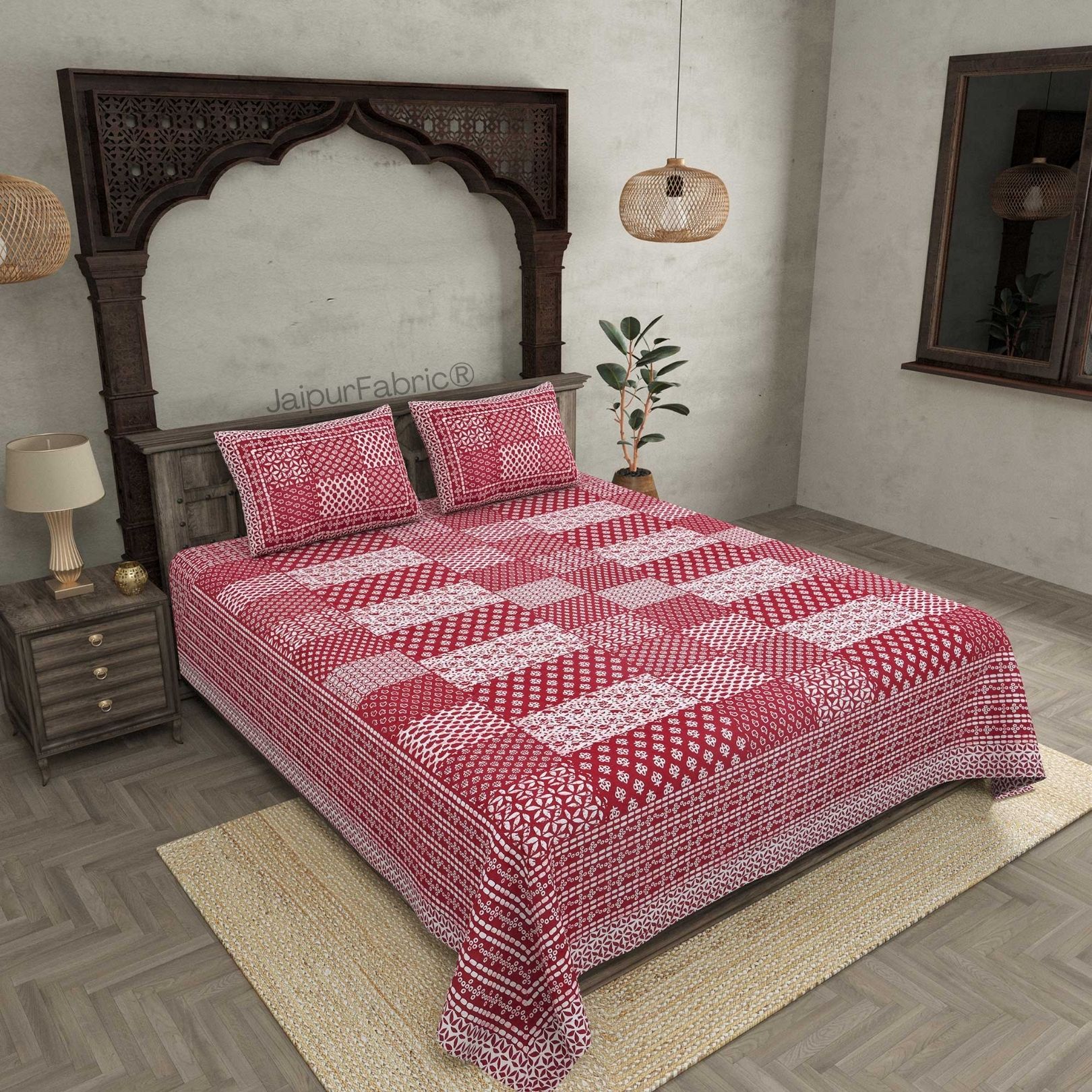 Palace Wall Pink Pure Cotton Double Bedsheet