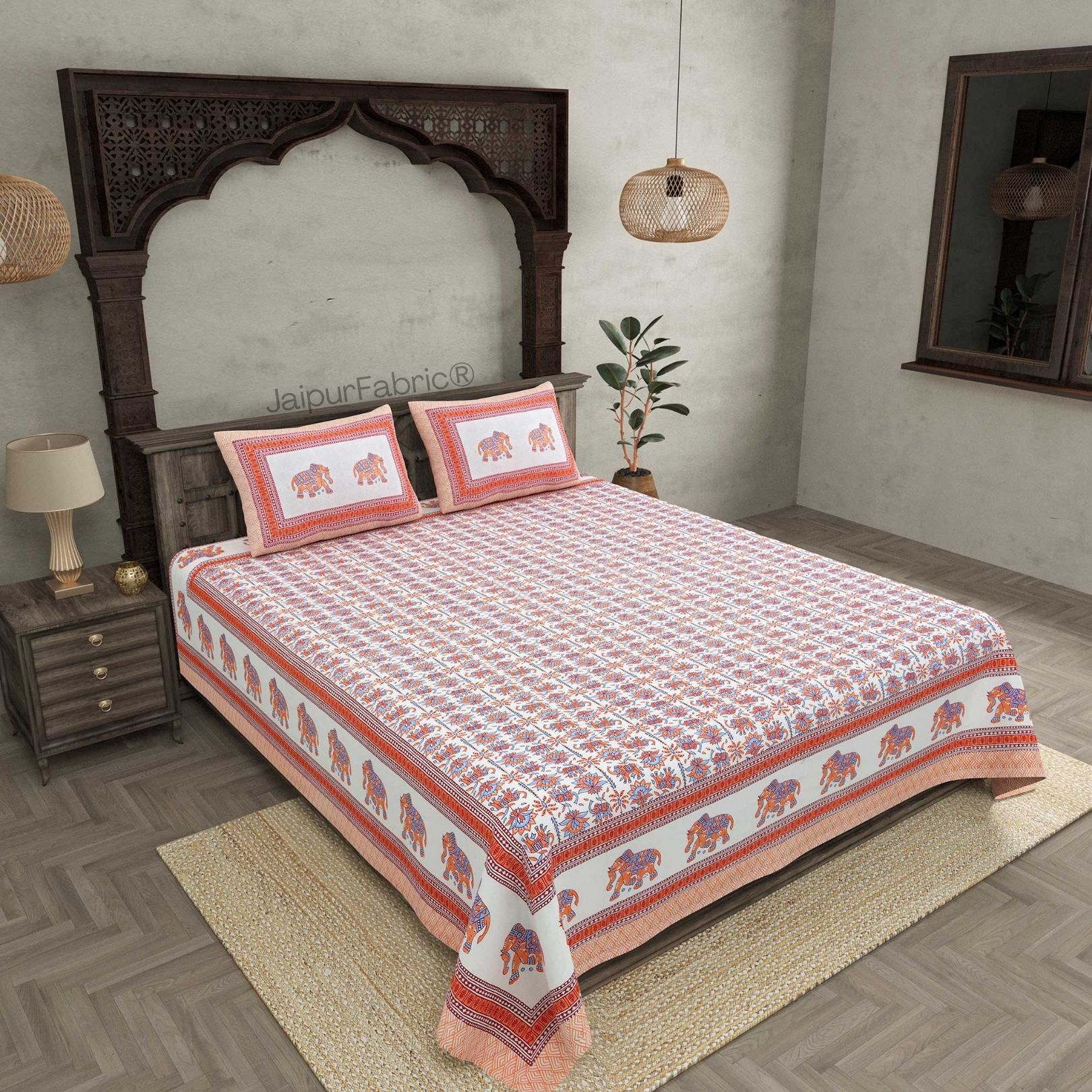 Padharo Sa Pink Pure Cotton Double Bedsheet