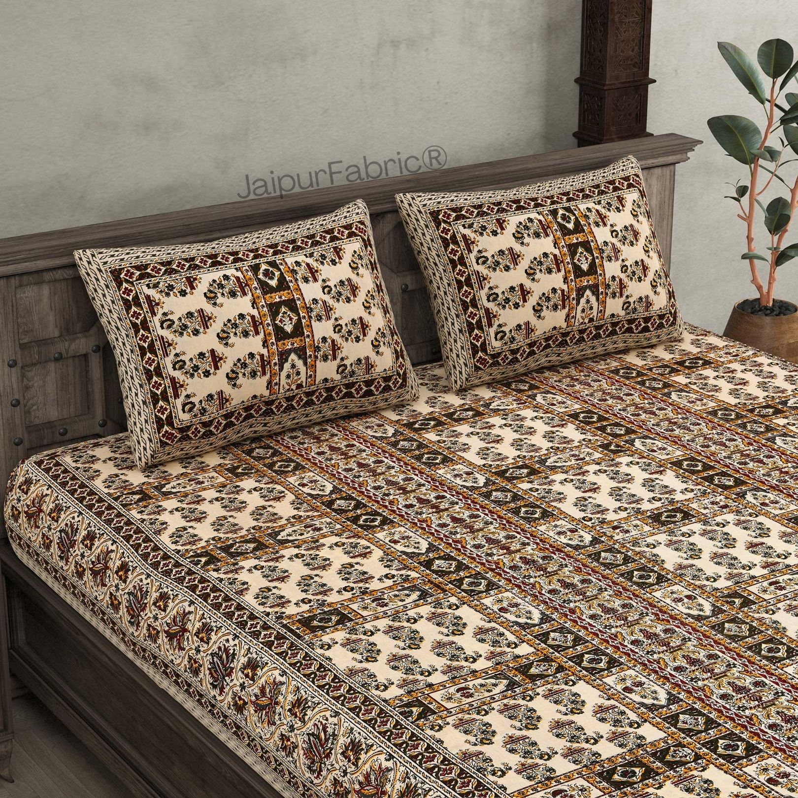 Ethnic Plateau Pure Cotton Double Bedsheet