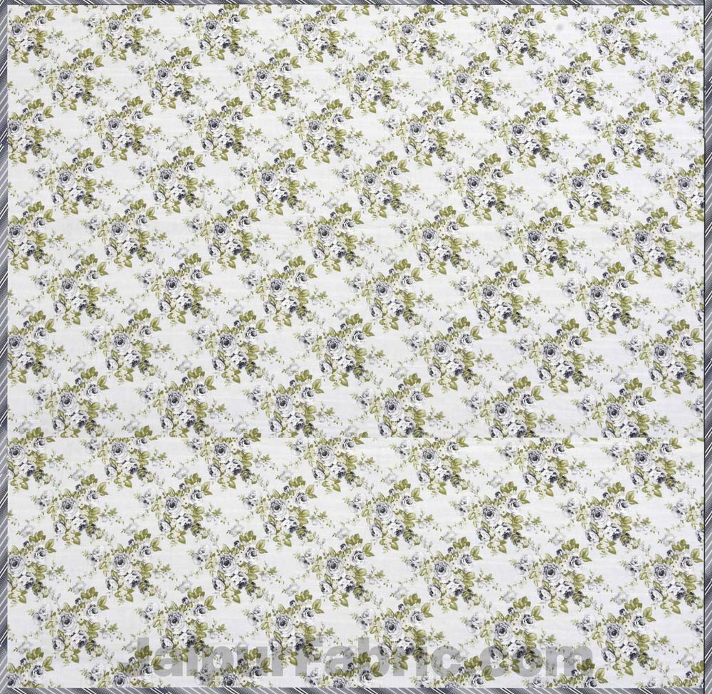 Flowers Bunch Grey Cotton Soft Touch Reversible Single Bed Dohar/Blanket