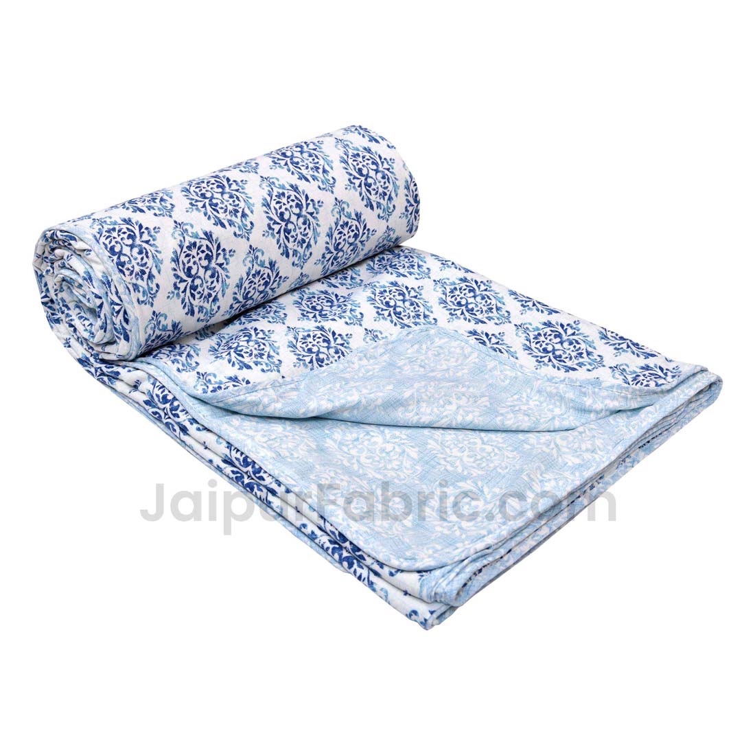 JaipurFabric® Blue Ethnic Double Bed Reversible Dohar