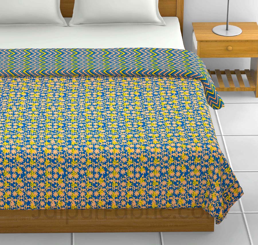 Green Floral 150 GSM Reversible Double Bed Cotton AC Dohar