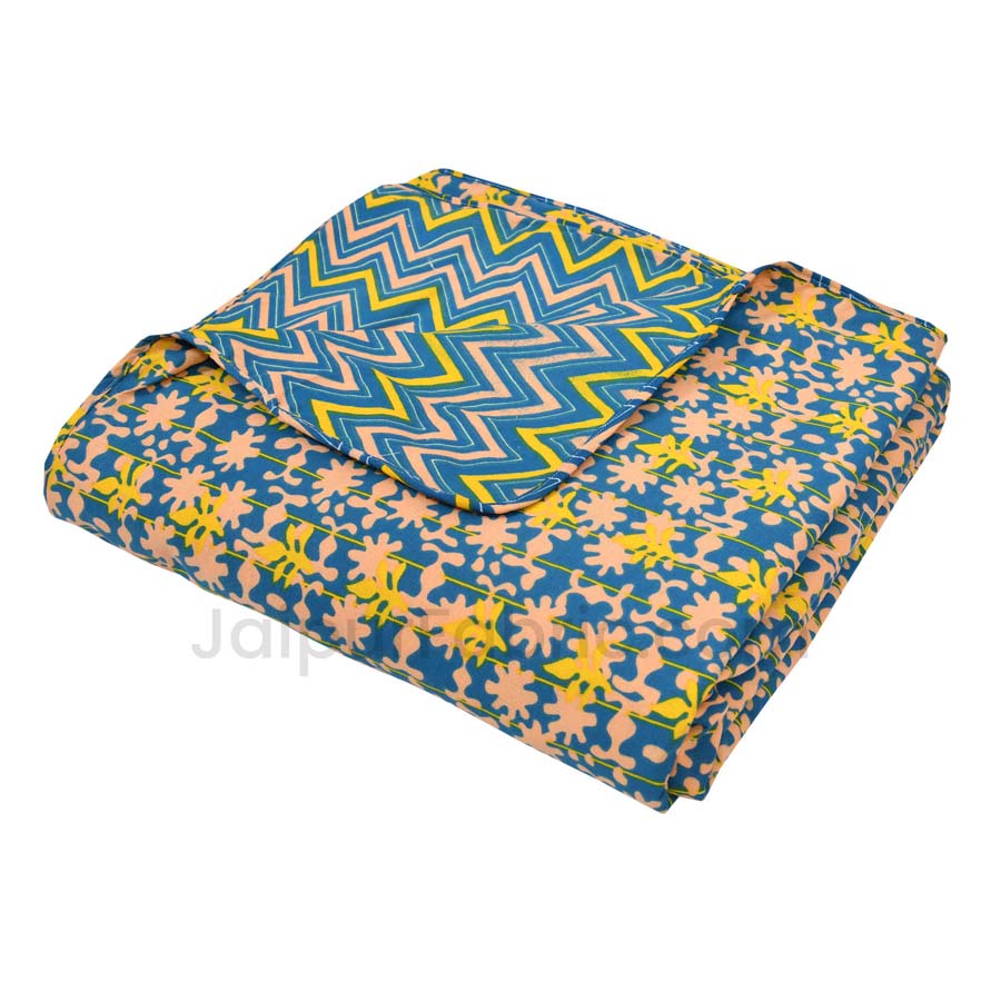 Green Floral 150 GSM Reversible Double Bed Cotton AC Dohar