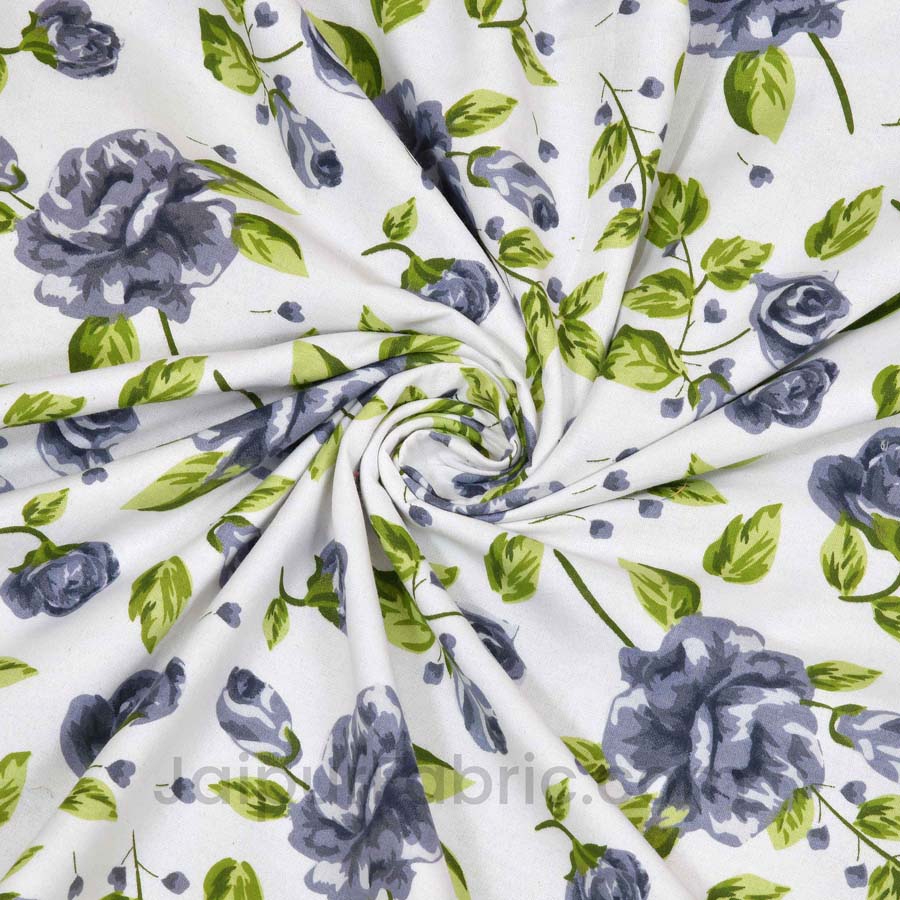 Grey Green Floral 150 GSM Reversible Double Bed Cotton AC Dohar