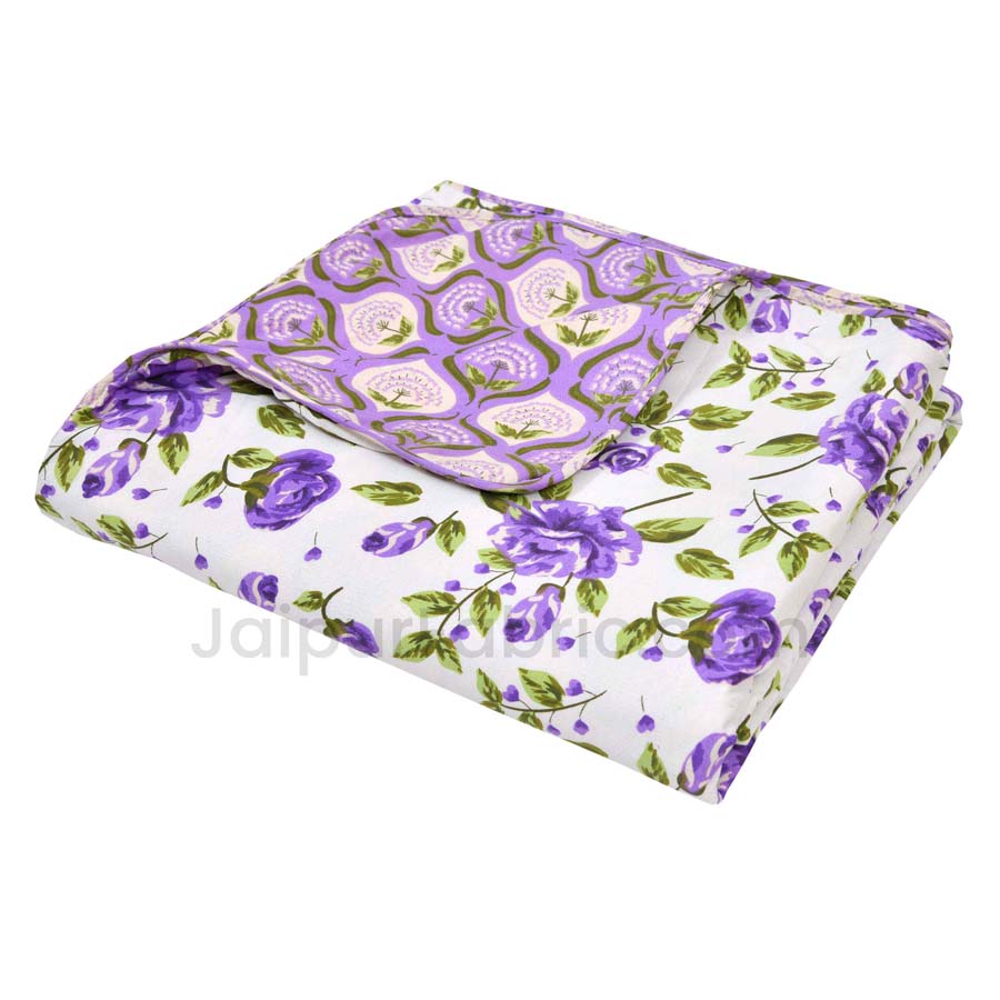 Lavendar Floral 150 GSM Reversible Double Bed Cotton AC Dohar