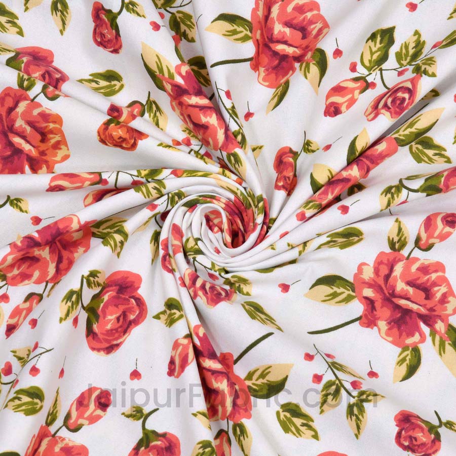 Peach Floral 150 GSM Reversible Double Bed Cotton AC Dohar