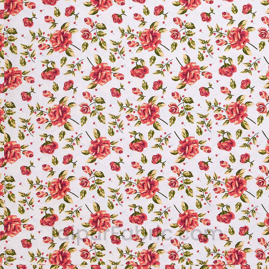 Peach Floral 150 GSM Reversible Double Bed Cotton AC Dohar