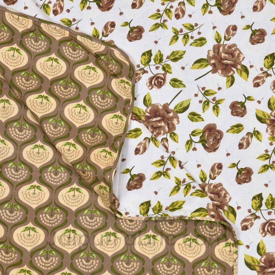 Wood Green Floral 150 GSM Reversible Double Bed Cotton AC Dohar