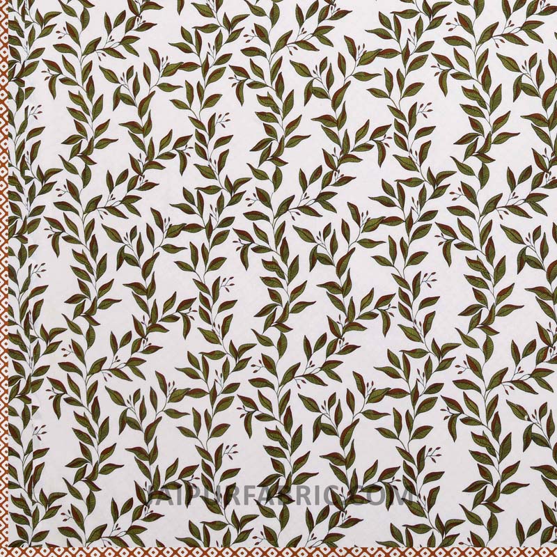 Green Leaf Jaal Pure Cotton Double Bed Dohar