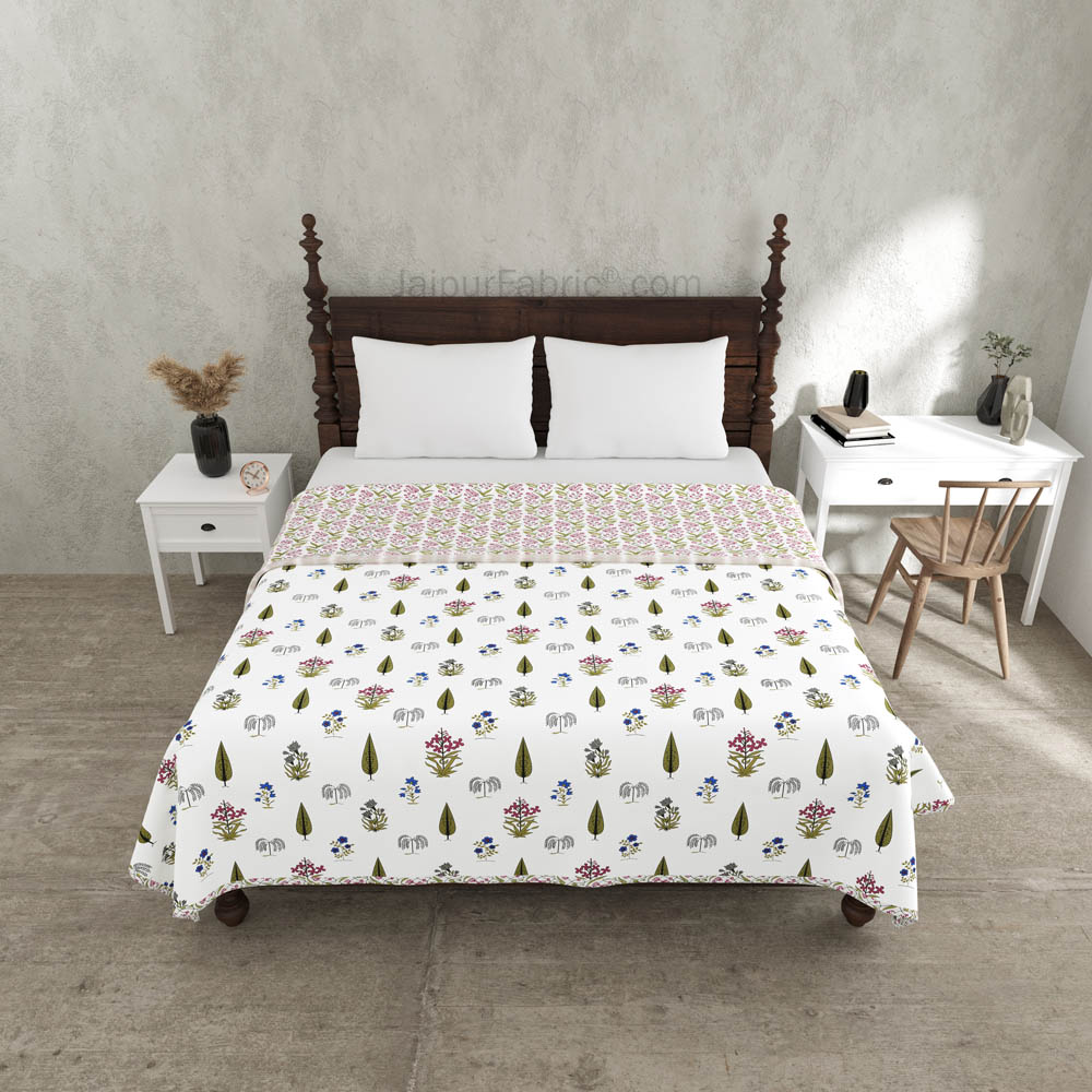 Green  Calm Pure Cotton Double Bed Dohar